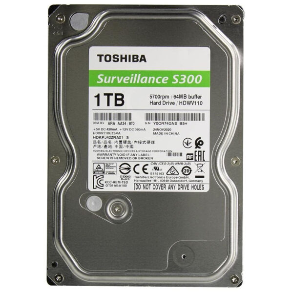 Toshiba Surveillance Hard Disk Drive 1TB HDWV110 S300 – www