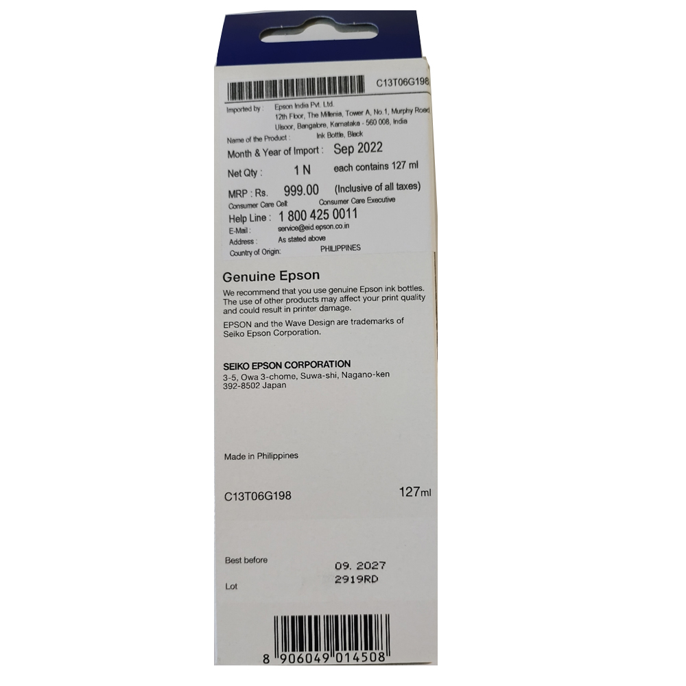 Epson Ink Bottle 008 Black 127ml - Image 2