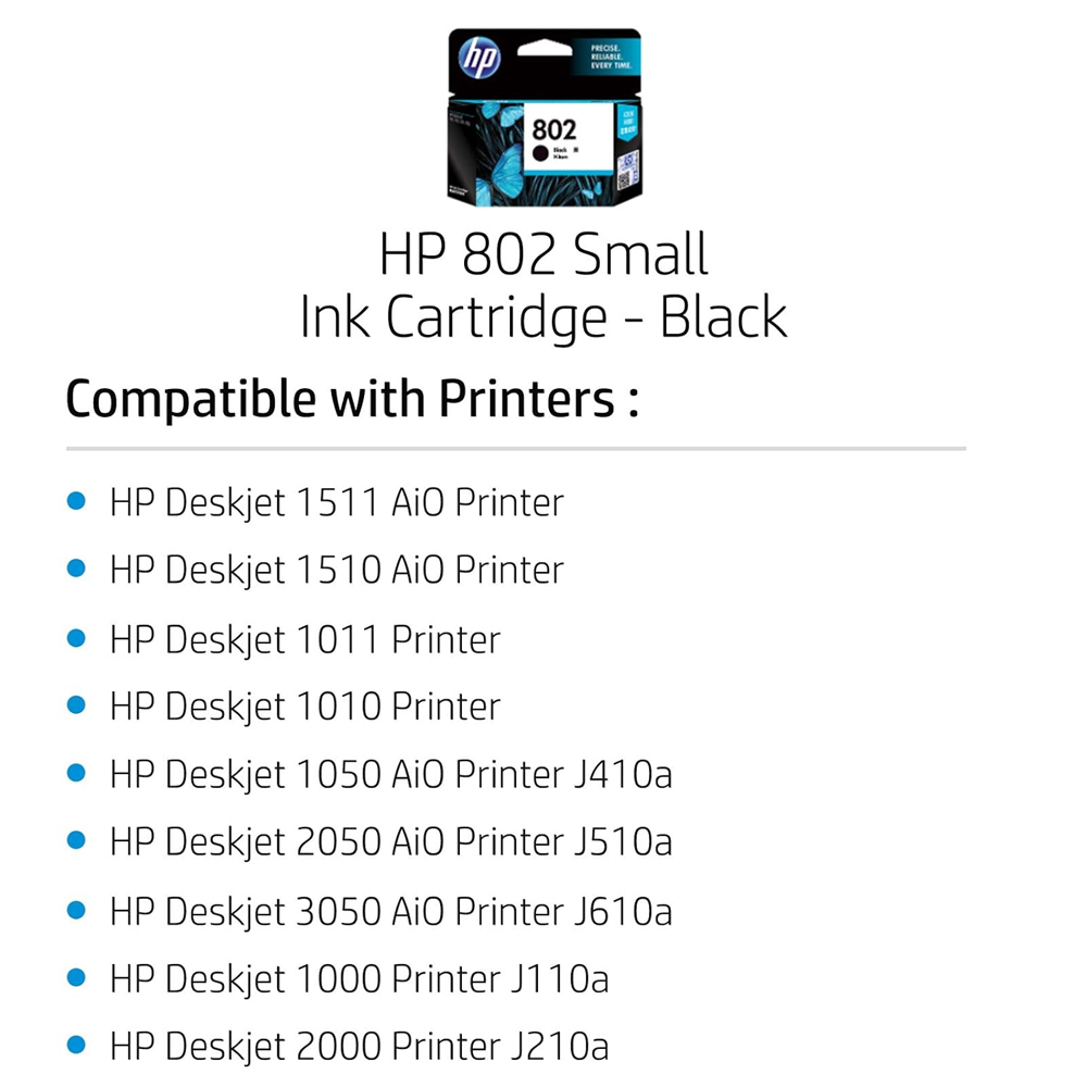 HP Ink Catridge 802 Black S - Image 2