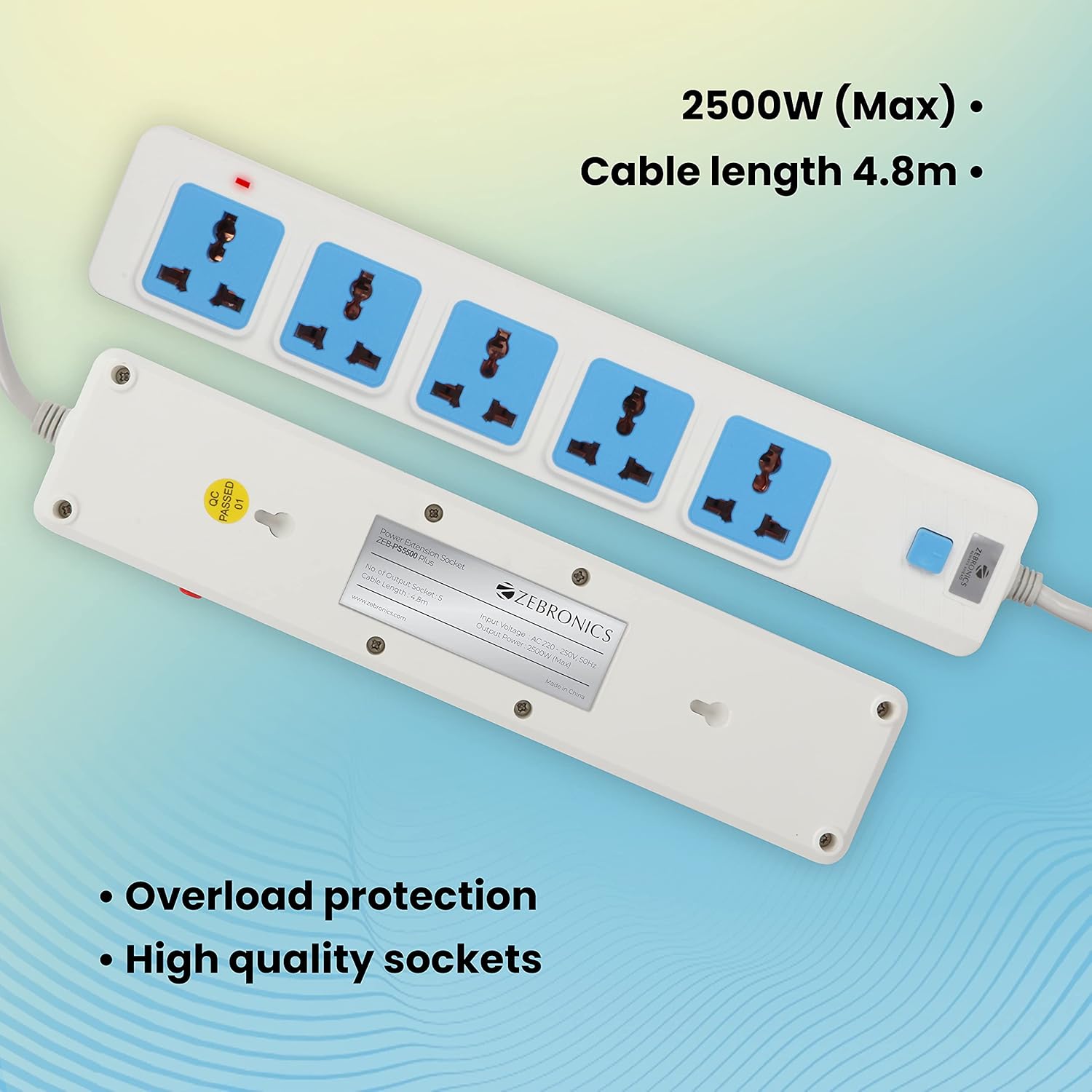 Zebronics Spike Guard 5 Port 5 Mtr ZEB PS5500 Plus - Image 3