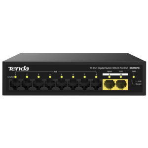 Tenda POE Switch 8Port Giga 100/1000 With 2uplink SG110PC