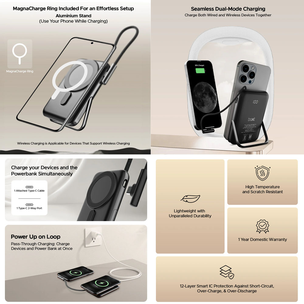 Boat Power Banks 10000mAh 15w Wireless PB330 Magna Charge - Image 5