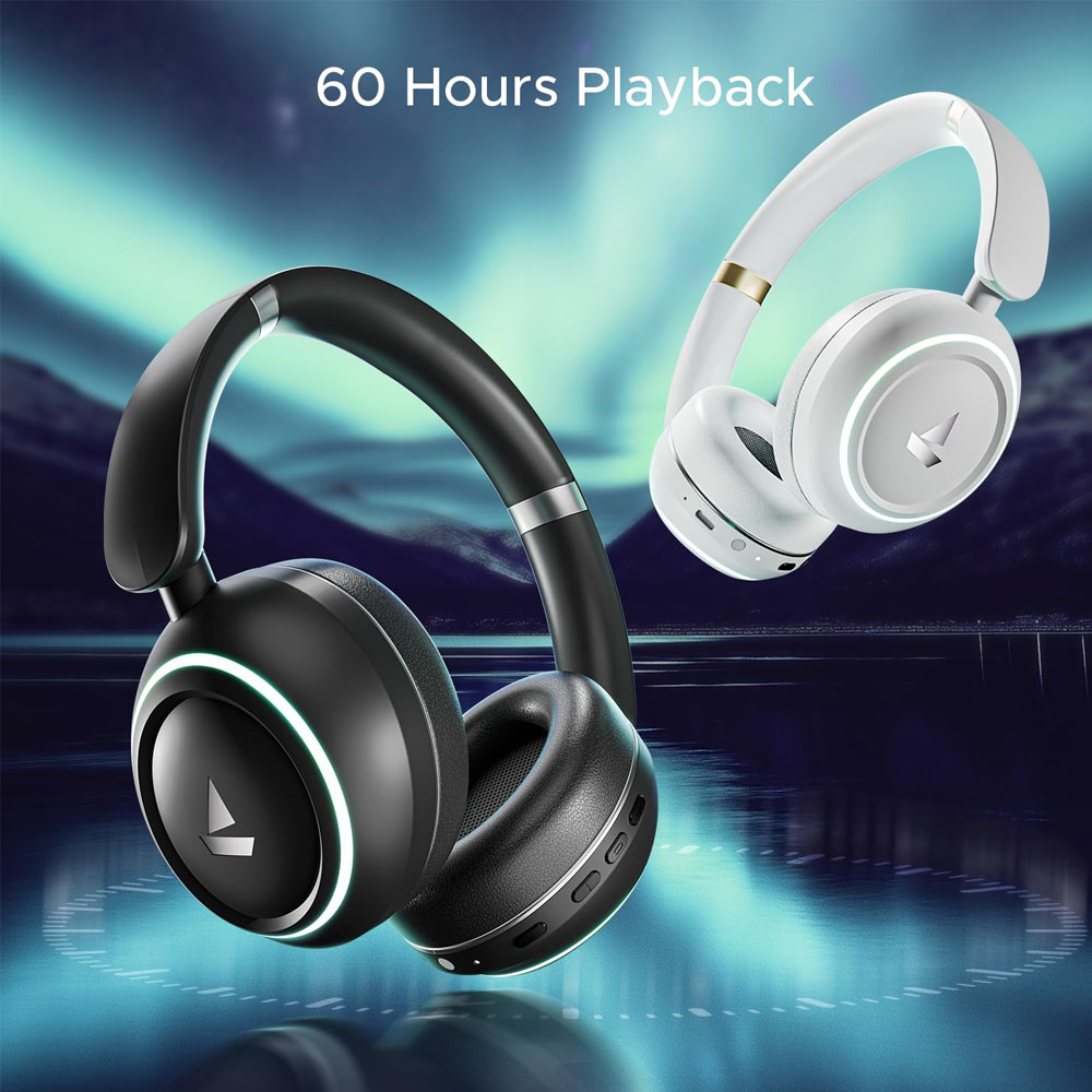 Boat Bluetooth Headphone Rockerz 480 RGB White Sabre - Image 2