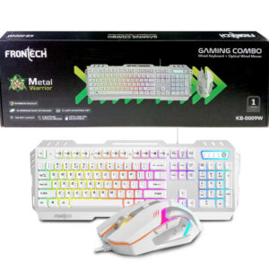 Frontech Wired Keyboard Mouse Combo RGB KB-0009W White