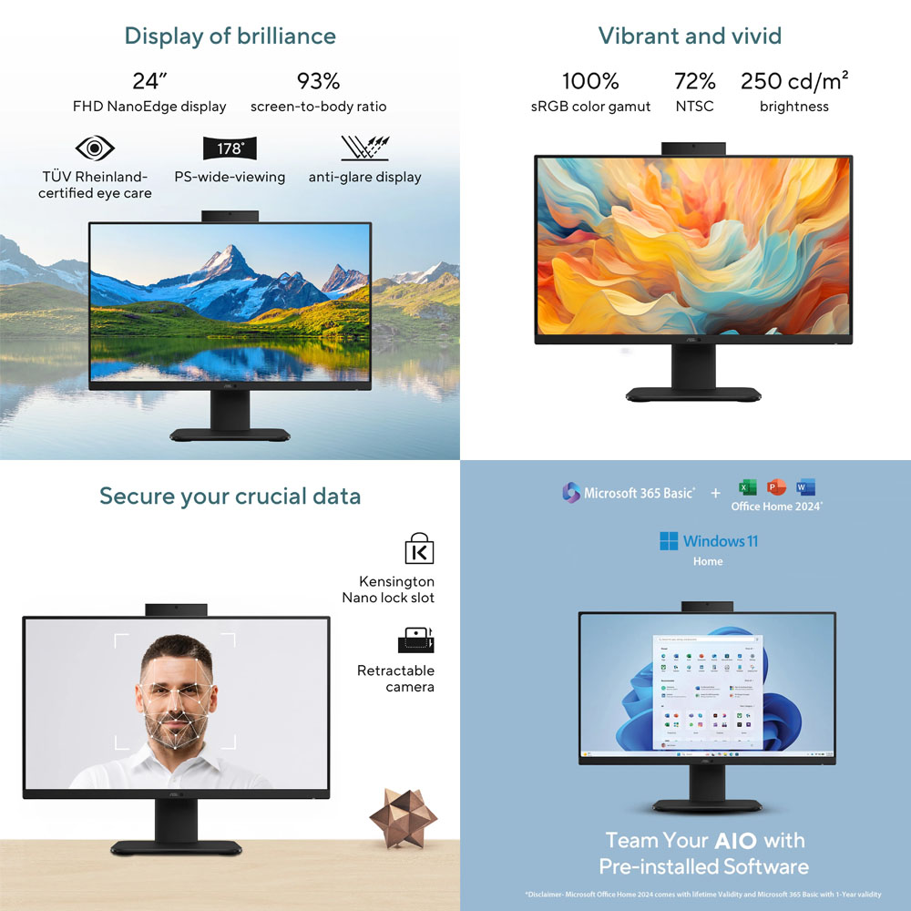 Asus All in One Desktop V440VA-KBPC043WS i5 13420H 16GB Ram 512GB SSD WIN11 MSO2024 24" Screen - Image 3