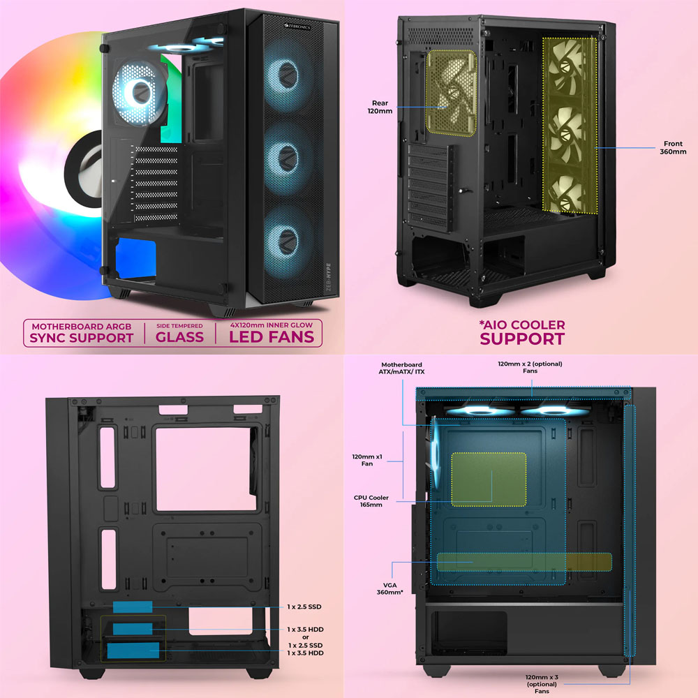 Zebronics Gaming Cabinet Hype White - Image 3