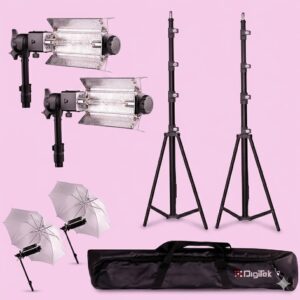 DigiTek Porta Light Stande 14ft Set With Umbrella & Light DPK
