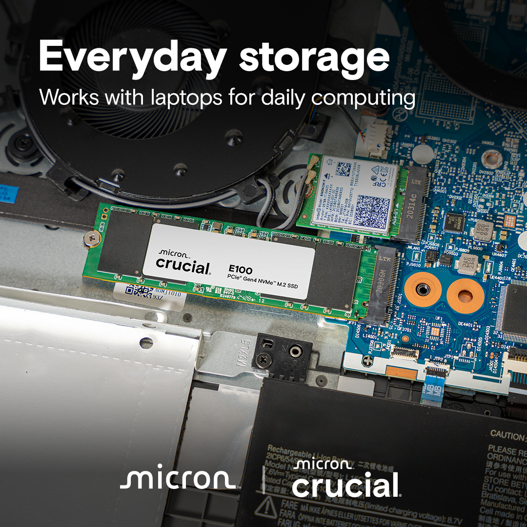 Crucial NVME SSD 480GB Gen4 4700MB/s E100
